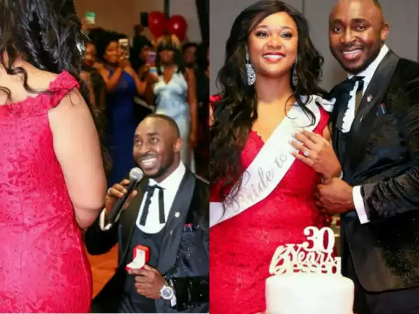 Nigerian Man Proposes To His Liberian Girlfriend At Her 30th Birthday